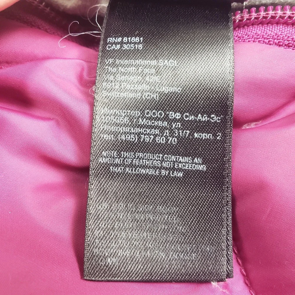 The North Face 550 Reversible Down Puffer Winter Jacket Coat Girls XL Pink Plaid